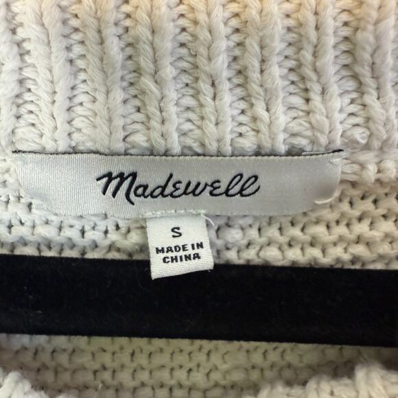 Madewell Sweater Womens Small Beige Chunky Knit Vneck Crop Relaxed Boho - Picture 6 of 8